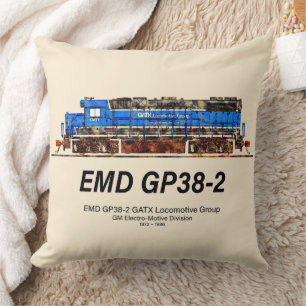 EMD GP38-2 Diesel Locomotive GATX blue and white Cushion