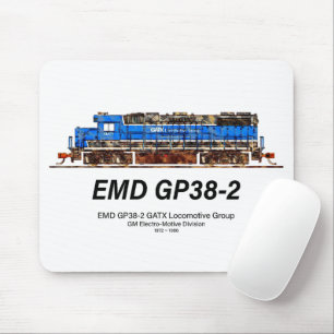 EMD GP38-2 Diesel Locomotive GATX blue and white Mouse Mat