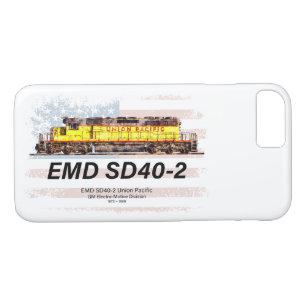 EMD SD40-2 Diesel Locomotive. American flag iPhone 8/7 Case