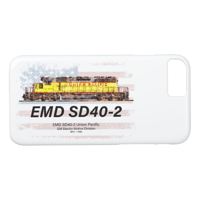 EMD SD40-2 Diesel Locomotive. American flag Case-Mate iPhone Case (Back (Horizontal))