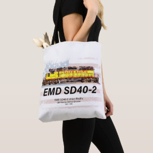 EMD SD40-2 Diesel Locomotive. American flag Tote Bag