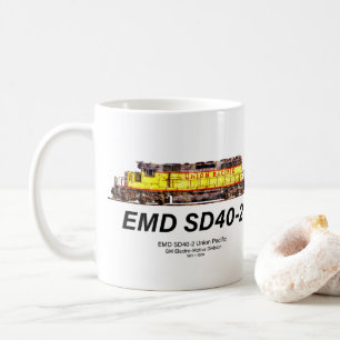 EMD SD40-2 Diesel Locomotive. Union Pacific Coffee Mug