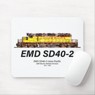 EMD SD40-2 Diesel Locomotive. Union Pacific Mouse Mat