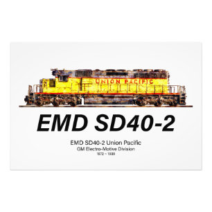EMD SD40-2 Diesel Locomotive. Union Pacific Photo Print