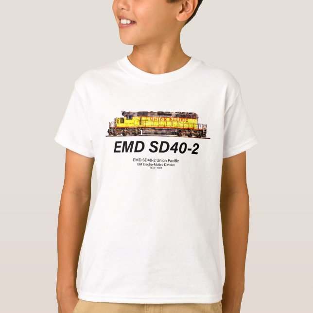 EMD SD40-2 Diesel Locomotive. Union Pacific T-Shirt (Front)