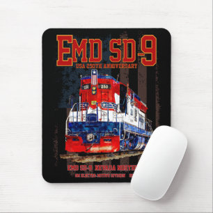 EMD SD-9 Locomotive USA 250th Anniversary Livery Mouse Mat