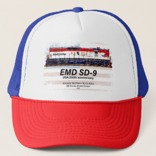 EMD SD-9 Locomotive USA 250th Anniversary Livery Trucker Hat