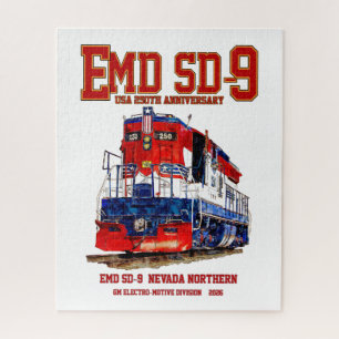 EMD SD-9 USA 250th Anniversary Heritage Locomotive Jigsaw Puzzle