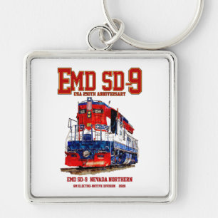 EMD SD-9 USA 250th Anniversary Heritage Locomotive Key Ring