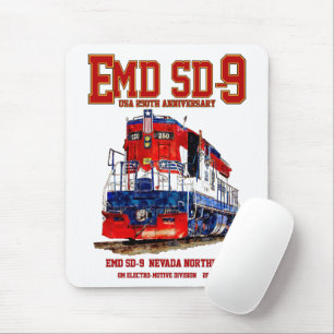 EMD SD-9 USA 250th Anniversary Heritage Locomotive Mouse Mat