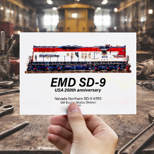 EMD SD-9 USA 250th Anniversary Heritage Locomotive Postcard