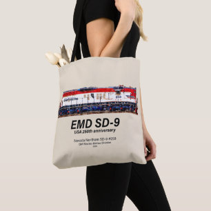 EMD SD-9 USA 250th Anniversary Heritage Locomotive Tote Bag