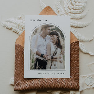 EMELIA Arch Photo Boho Winter Minimalist Wedding Save The Date