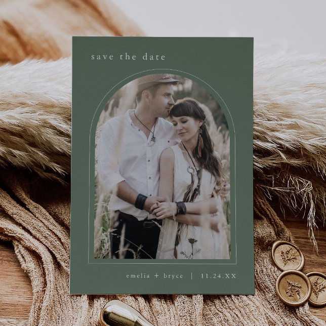 EMELIA Arch Photo Modern Mountain Simple Wedding Save The Date (EMELIA Arch Photo Modern Mountain Simple Wedding Save The Date)