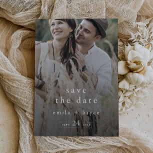 EMELIA Boho Photo Overlay Modern Unique Wedding Save The Date