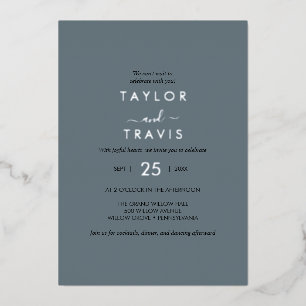 EMELIA Dark Blue & Silver Foil   Simple Boho Weddi