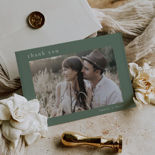 EMELIA Flat Woodland Nature Forest Photo Wedding Thank You Card