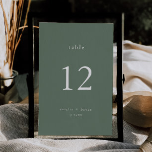 EMELIA Forest Sage Green Wedding Table Numbers