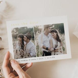 EMELIA Gold Foil Rustic Boho Wedding Save the Date