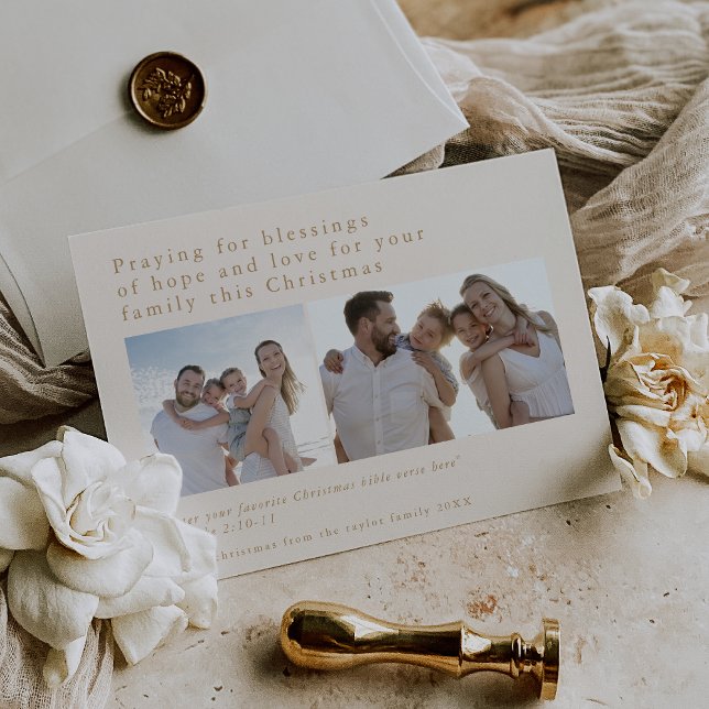 EMELIA Gold Photo Unique Bible Quotes Christmas Holiday Card (EMELIA Gold Photo Unique Bible Quotes Christmas Holiday Card)