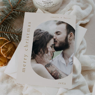 EMELIA Gold Picture Family Photo Merry Christmas Holiday Card