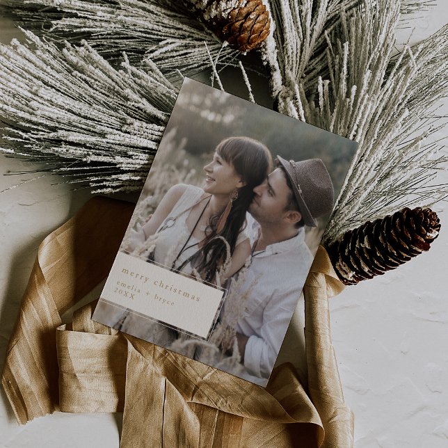 EMELIA Gold Printable Cute Unique Photo Christmas Holiday Card (EMELIA Gold Printable Cute Unique Photo Christmas Holiday Card)