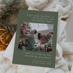 EMELIA Green Cute Family Photo Funny Christmas Holiday Card
