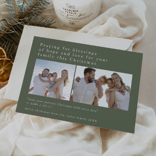 EMELIA Green Photo Unique Bible Quotes Christmas Holiday Card