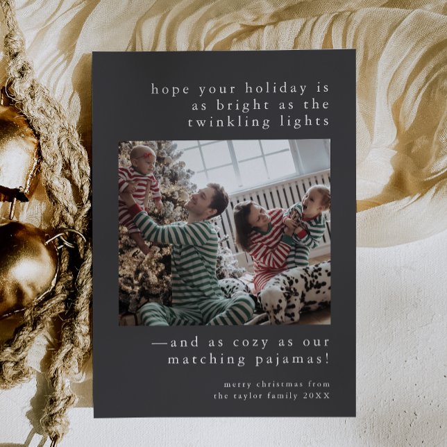 EMELIA Grey Cute Family Photo Funny Christmas Holiday Card (EMELIA Gray Cute Family Photo Funny Christmas Holiday Card)