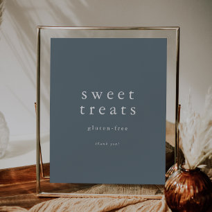 EMELIA Minimal Dusty Blue Boho Rustic Sweet Treats Poster