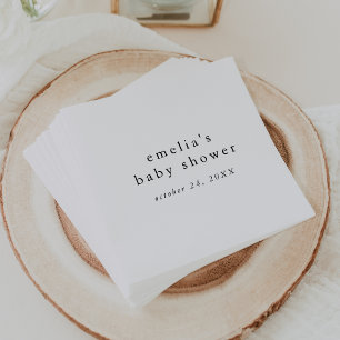 EMELIA Minimal Rustic Simple Baby Shower Napkins