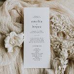EMELIA Minimalist Unique Neutral Rustic Wedding Programme<br><div class="desc">This minimalist unique neutral rustic wedding program is perfect for a minimalistic wedding. The black and white design features modern boho unadorned typography with a unique minimalist style. Include the names of the couple, the wedding date and location, a thank you message, the order of service, wedding party and an...</div>