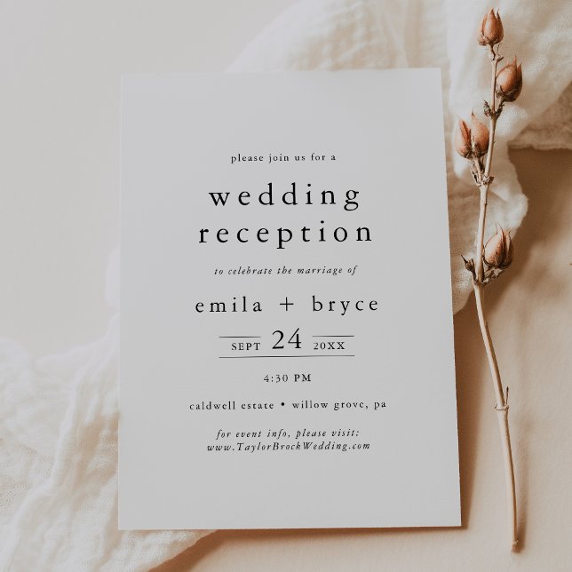 EMELIA Minimalist Unique Neutral Wedding Reception Invitation (EMELIA Minimalist Unique Neutral Wedding Reception Invitation)
