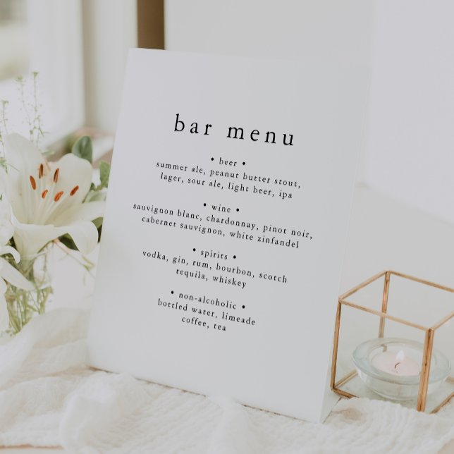 EMELIA Minimalist Unique Wedding Bar Menu Sign (EMELIA Minimalist Unique Wedding Bar Menu Sign)