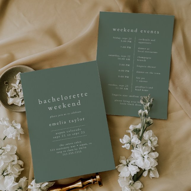 EMELIA Modern Mountain Simple Bachelorette Weekend Invitation (EMELIA Modern Mountain Simple Bachelorette Weekend Invitation)