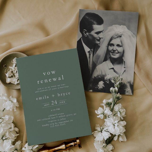 EMELIA Modern Mountain Simple Photo Vow Renewal Invitation (EMELIA Modern Mountain Simple Photo Vow Renewal Invitation)