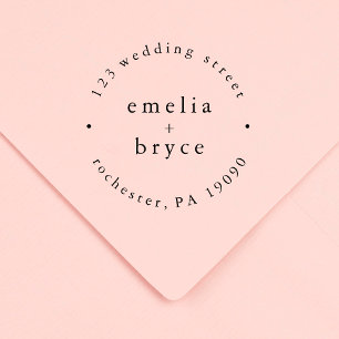EMELIA Monogram Simple Boho Wedding Rubber Stamps