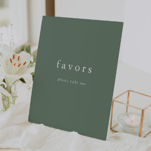 EMELIA Mountain Sage Green Modern Wedding Favour Pedestal Sign