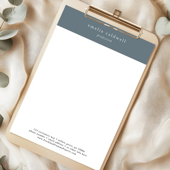 EMELIA Navy Personal Business Professional Company Custom Letterhead (EMELIA Navy Personal Business Professional Company Letterhead)