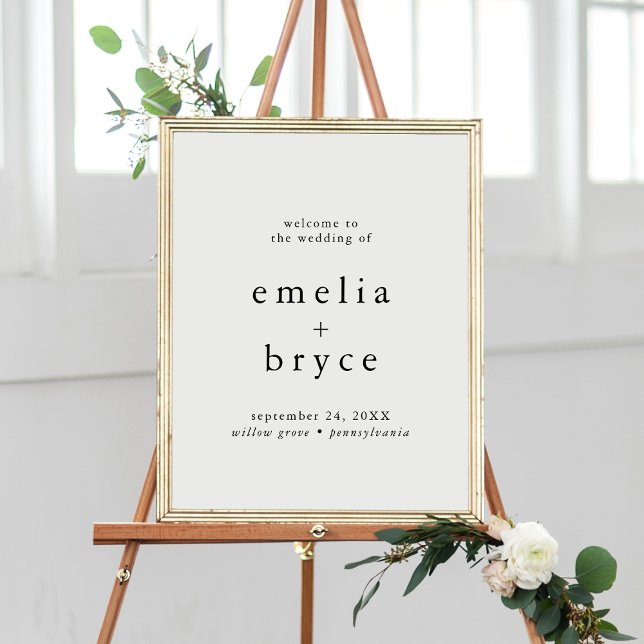 EMELIA Neutral Boho Wedding Welcome Sign Template (EMELIA Neutral Boho Wedding Welcome Sign Template)