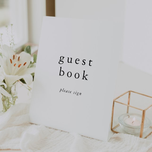 EMELIA Neutral White Black Wedding Guest Book Sign (EMELIA Neutral White Black Wedding Guest Book Sign)