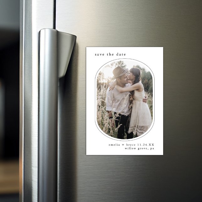 EMELIA Photo Boho Minimalist Wedding Save the Date Magnetic Invitation (EMELIA Photo Boho Minimalist Wedding Save the Date Magnetic Invitation)