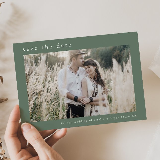 EMELIA Photo Modern Mountain Sage Simple Wedding Save The Date (EMELIA Photo Modern Mountain Sage Simple Wedding Save The Date)