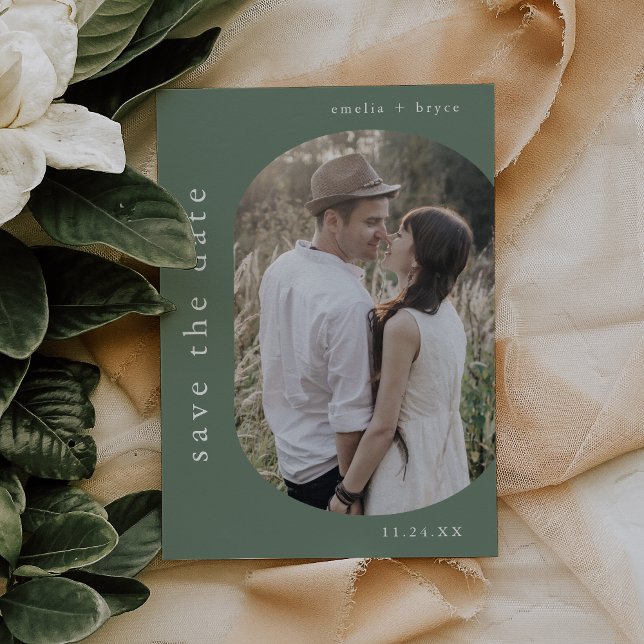 EMELIA Photo Mountain Sage Green Modern Wedding Save The Date (EMELIA Photo Mountain Sage Green Modern Wedding Save The Date)