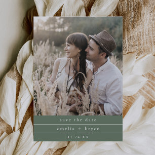 EMELIA Photo Nature Rustic Simple Woodland Wedding Save The Date