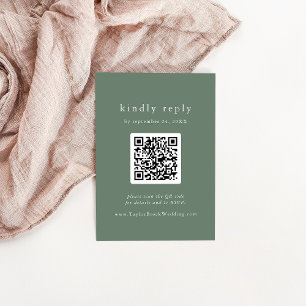 EMELIA QR Code Simple Mountain Rustic Wedding RSVP Enclosure Card