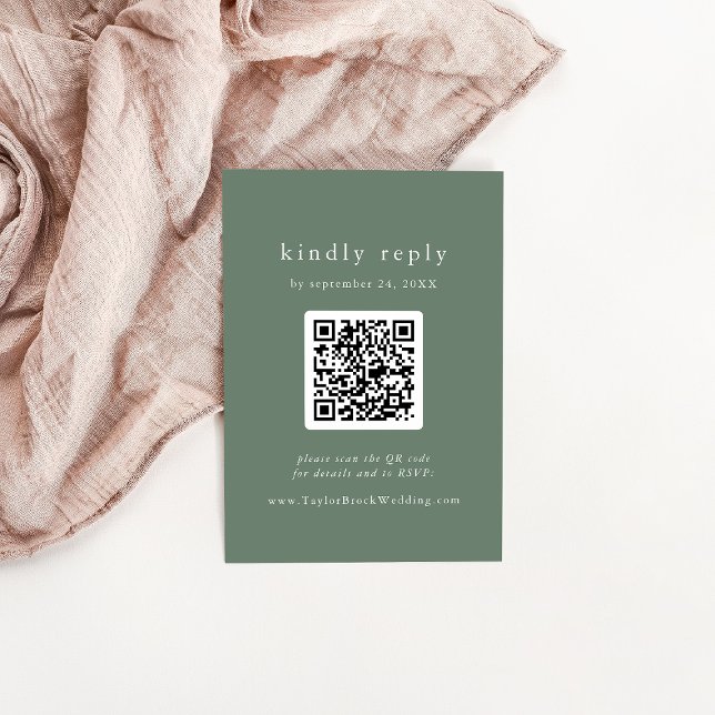 EMELIA QR Code Simple Mountain Rustic Wedding RSVP Enclosure Card (EMELIA QR Code Simple Mountain Rustic Wedding RSVP Enclosure Card)