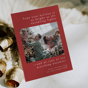EMELIA Red Cute Family Photo Funny Christmas Holiday Card