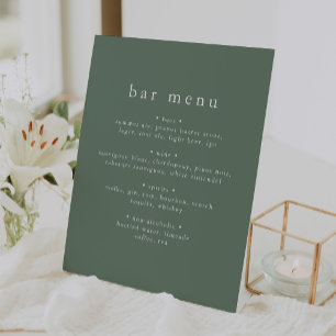 EMELIA Rustic Simple Nature Wedding Bar Menu Sign