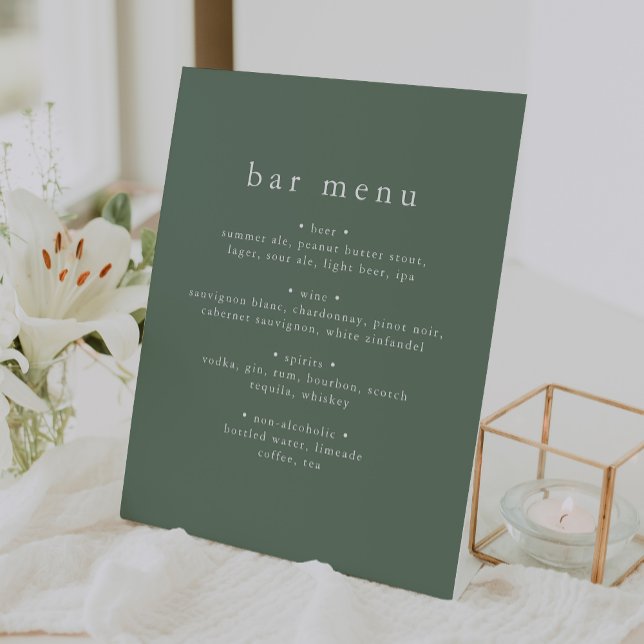 EMELIA Rustic Simple Nature Wedding Bar Menu Sign (EMELIA Rustic Simple Nature Wedding Bar Menu Sign)